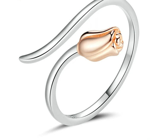 Sterling Silver Rose Ring 