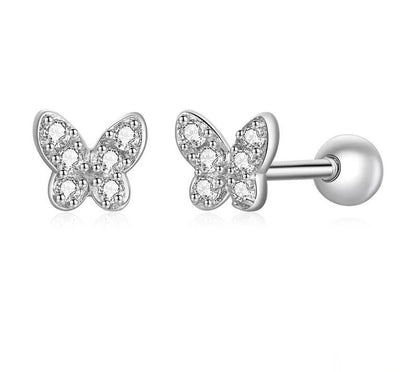 925 Sterling Silver Cute Butterfly Stud Earrings - TEA LU SHOP