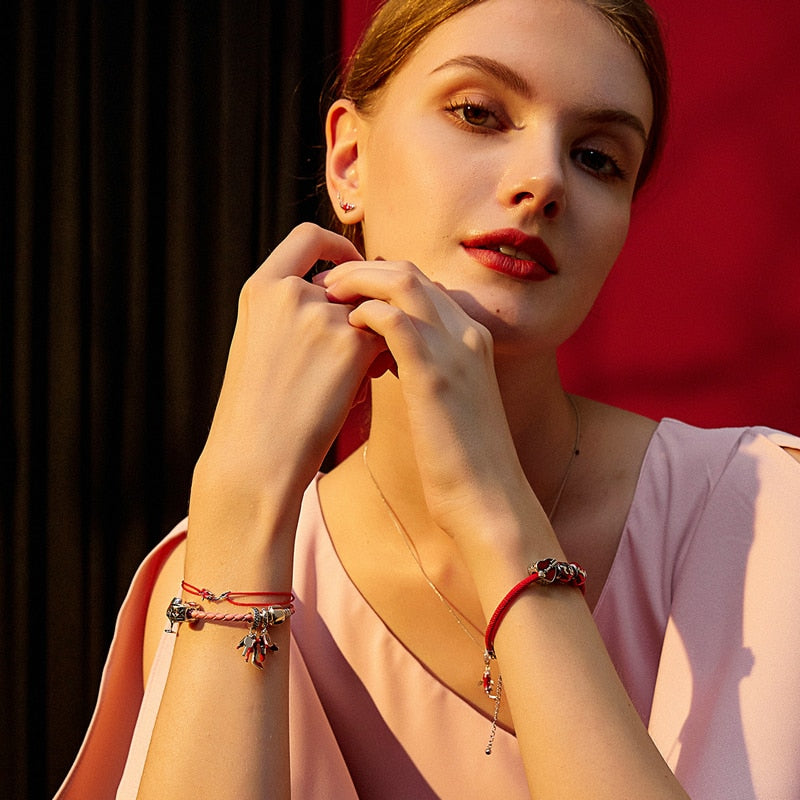925 Sterling Silver Lucky Fish Rope Bracelet - TEA LU SHOP