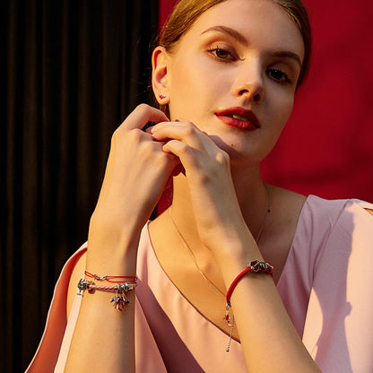 925 Sterling Silver Lucky Fish Rope Bracelet - TEA LU SHOP