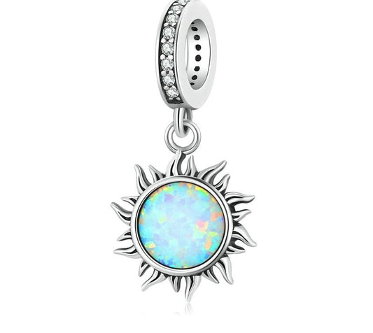 925 Sterling Silver Opal Sun Charms - TEA LU SHOP