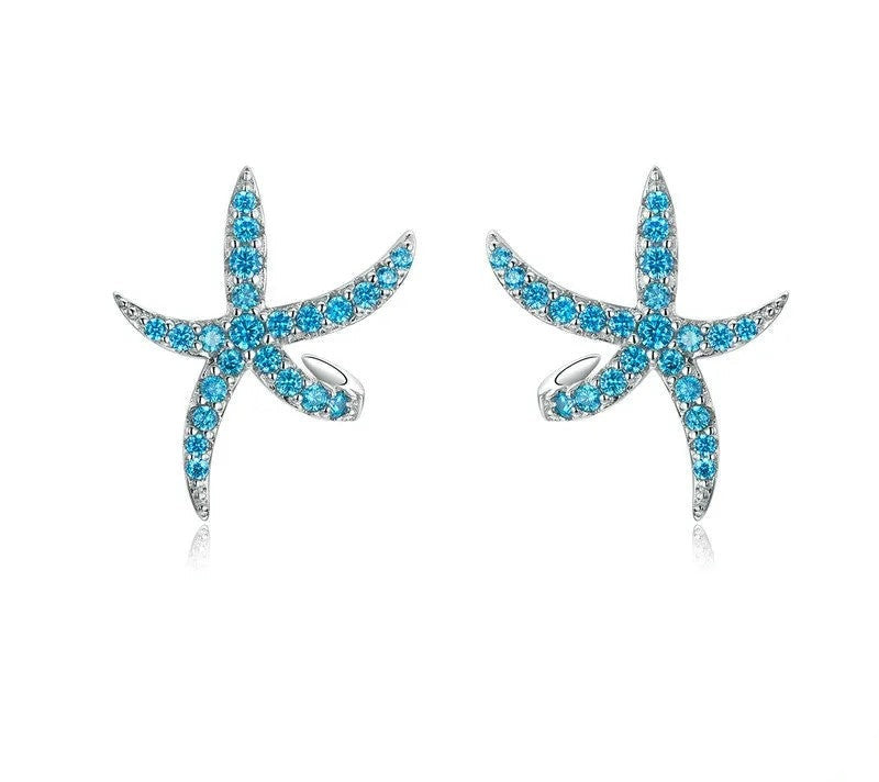 925 Sterling Silver Starfish Stud Earrings - TEA LU SHOP