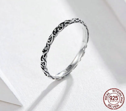 925 Sterling Silver Vintage Minimalist Ring - TEA LU SHOP