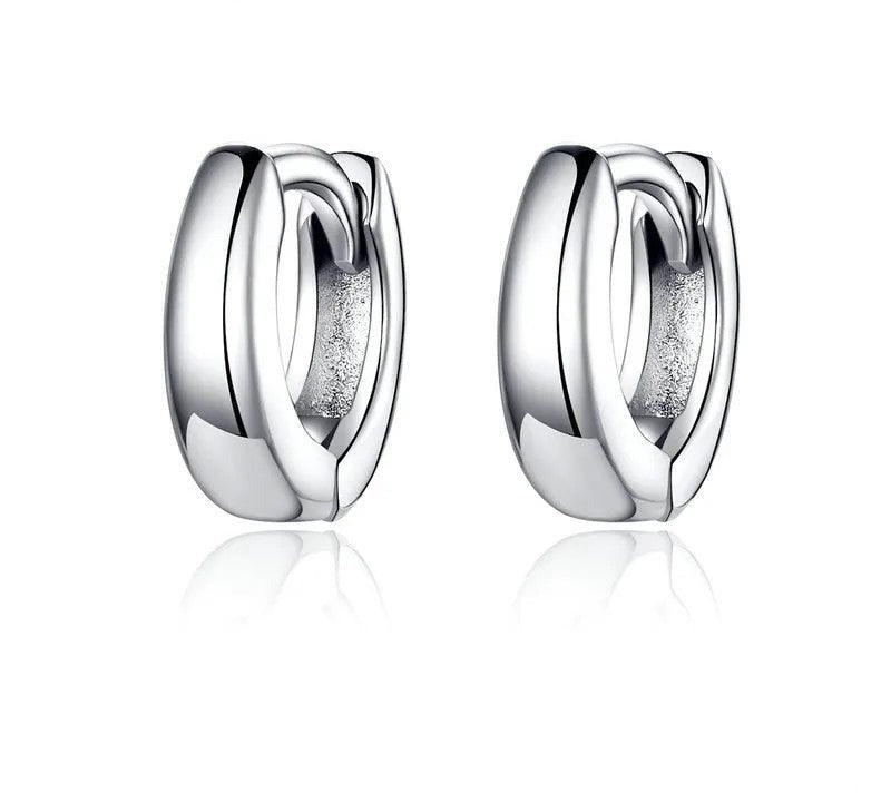 925 Sterling Silver Tiny Circle Hoop Earrings - TEA LU SHOP