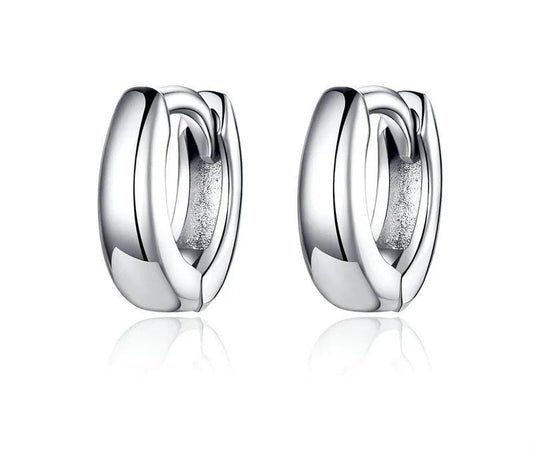 925 Sterling Silver Tiny Circle Hoop Earrings - TEA LU SHOP