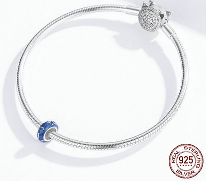 925 Sterling Silver Sky Night Blue Stopper - TEA LU SHOP