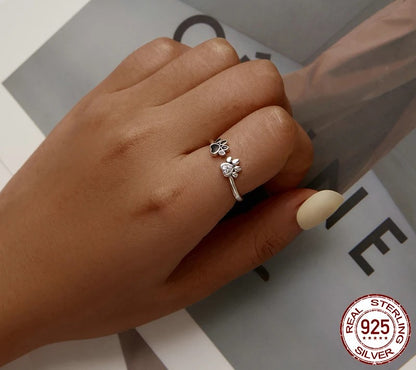 Black Dog Paw Open Ring