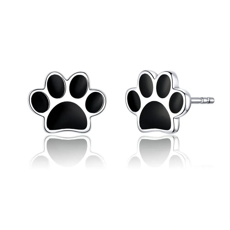 Sterling Silver Paw Earrings 