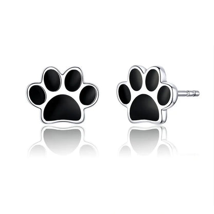 Sterling Silver Paw Earrings 