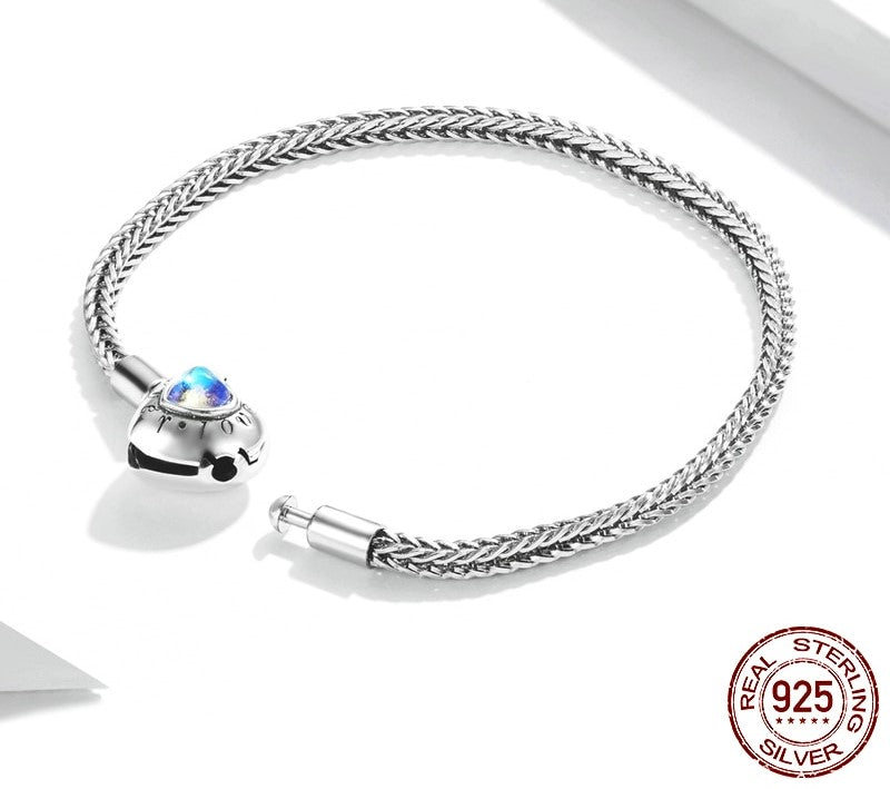 925 Sterling Silver Heart-Shaped Bracelet - TEA LU SHOP