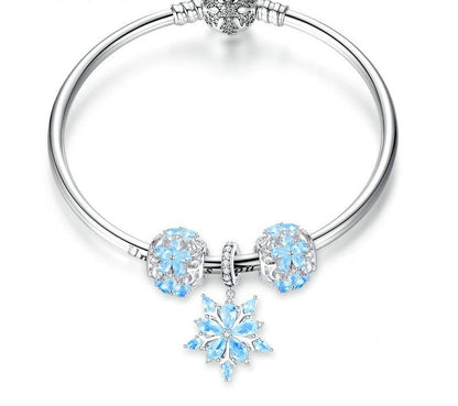 925 Sterling Silver Winter Snowflake Bracelet - TEA LU SHOP