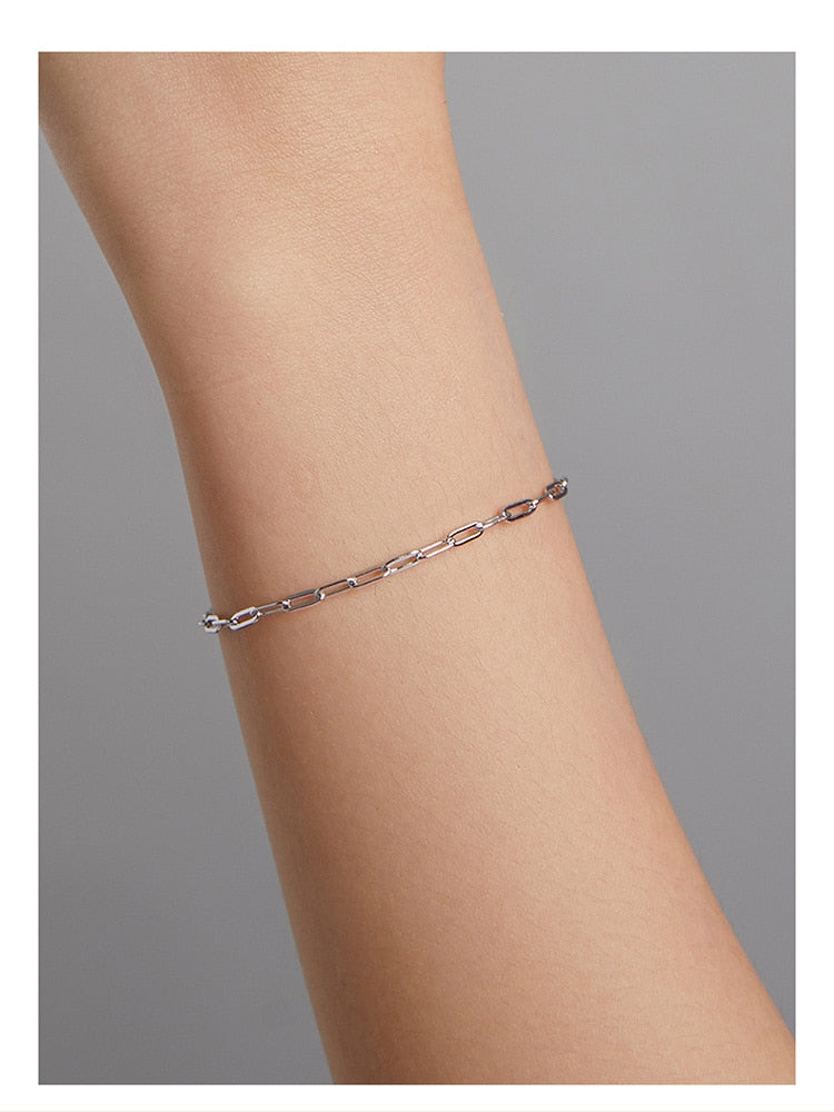 925 Sterling Silver Simple Bracelet - TEA LU SHOP