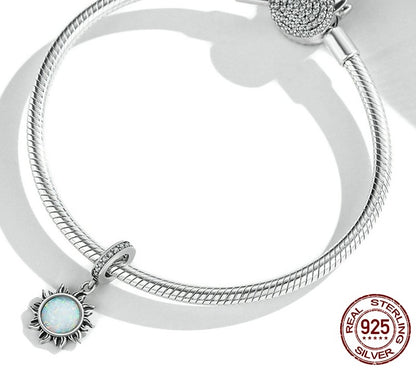 925 Sterling Silver Opal Sun Charms - TEA LU SHOP