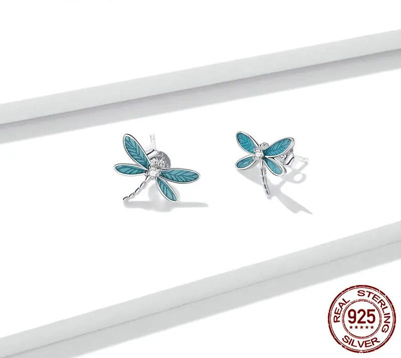 925 Sterling Silver Dragonfly Earrings - TEA LU SHOP