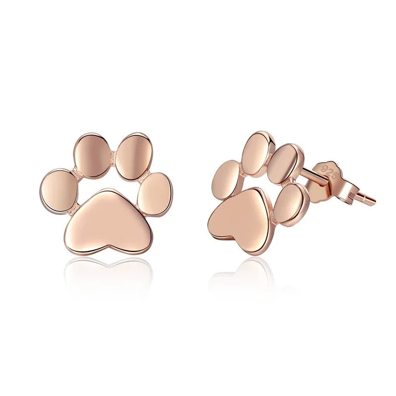 Sterling Silver Paw Earrings 