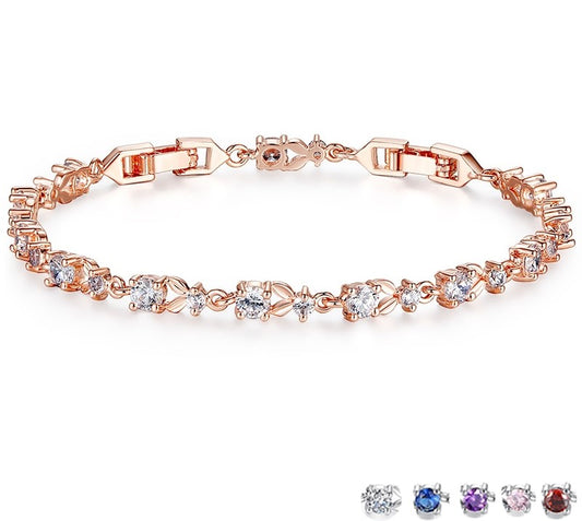 Luxury Rose Gold Bracelet for Women with Zircon - TEA LU SHOP