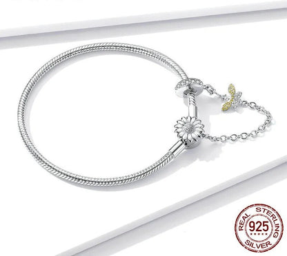925 Sterling Silver Charm Bracelet - TEA LU SHOP