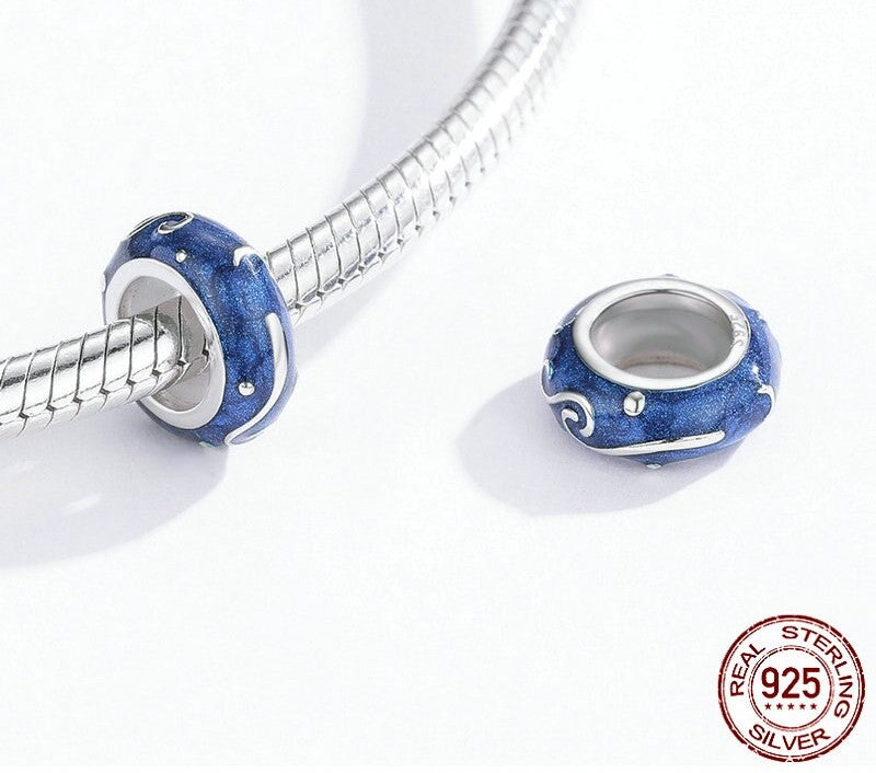 925 Sterling Silver Sky Night Blue Stopper - TEA LU SHOP