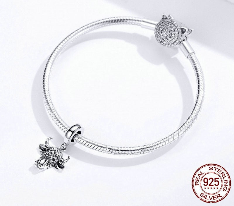 925 Sterling Silver Bull Pendant - TEA LU SHOP