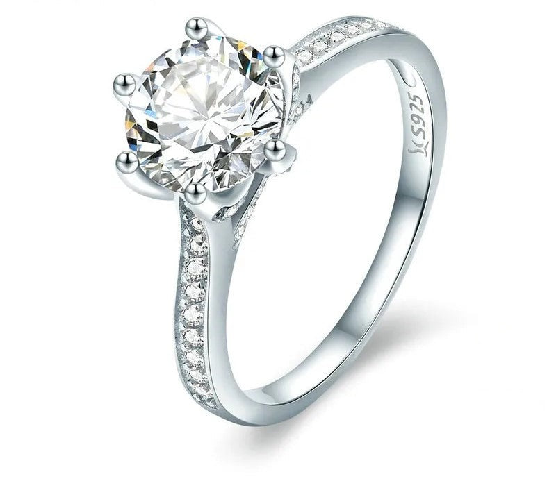 925 Sterling Silver Cubic Zircon Ring - TEA LU SHOP