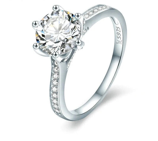 925 Sterling Silver Cubic Zircon Ring - TEA LU SHOP