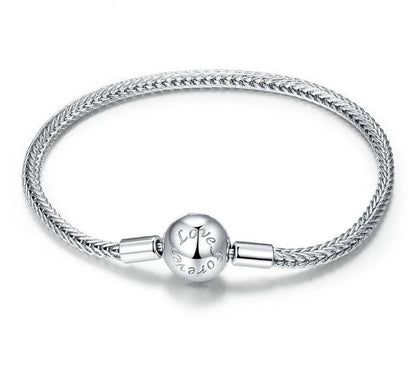 925 Sterling Silver Snake Charm Bracelet - TEA LU SHOP