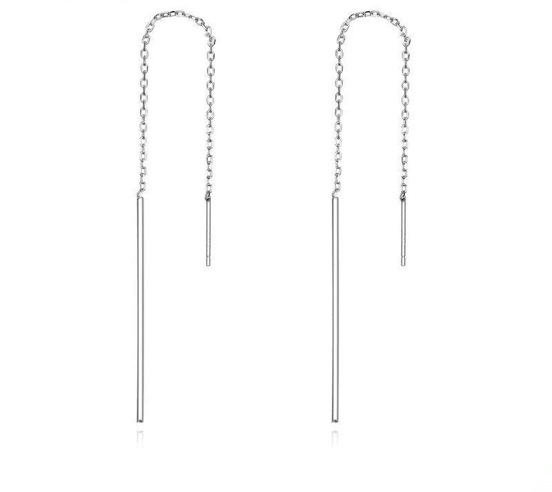 925 Sterling Silver Tassel Drop Earrings - TEA LU SHOP