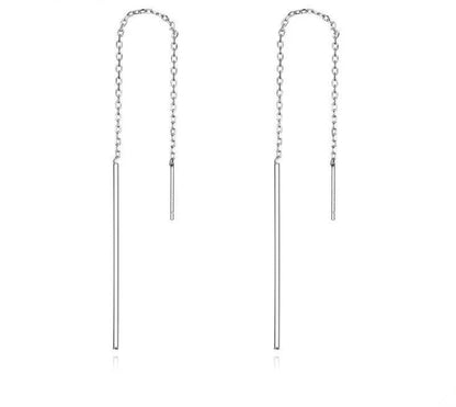 925 Sterling Silver Tassel Drop Earrings - TEA LU SHOP