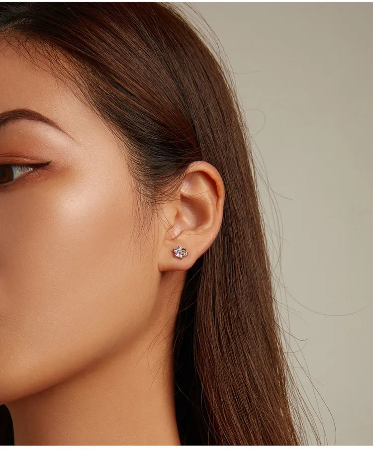925 Sterling Silver Stud Star Earrings - TEA LU SHOP