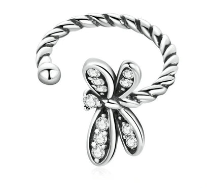 925 Sterling Silver Dragonfly Ear Cuff - TEA LU SHOP