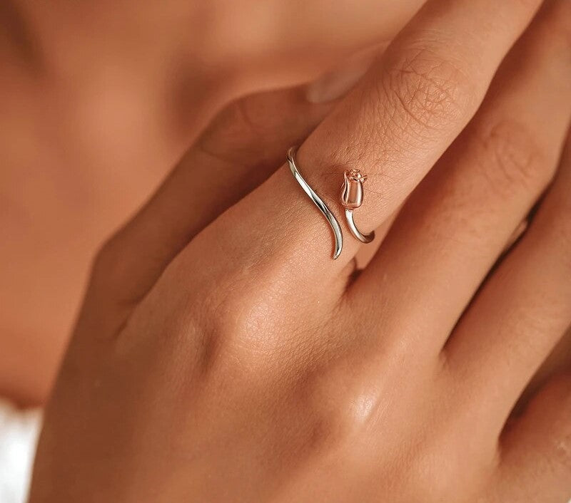 Sterling Silver Rose Ring 