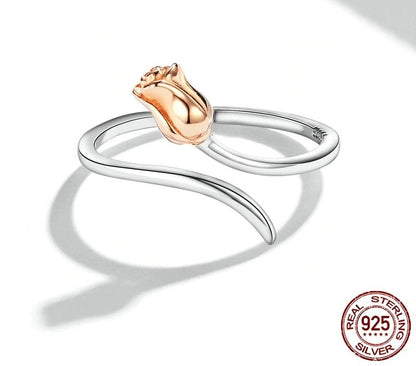 Sterling Silver Rose Ring 