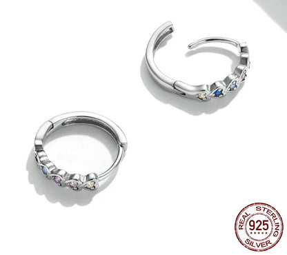 925 Sterling Silver Heart-Shaped Stackable Earrings - TEA LU SHOP