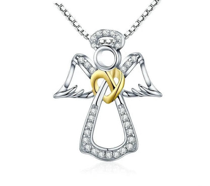 925 Sterling Silver Guardian Angel Necklace - TEA LU SHOP