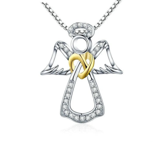 925 Sterling Silver Guardian Angel Necklace - TEA LU SHOP