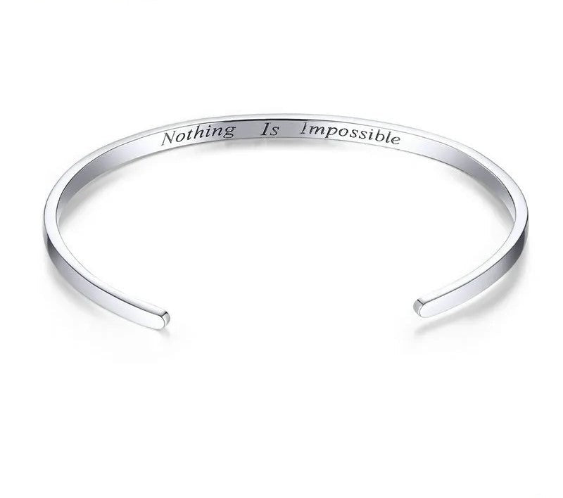 925 Sterling Silver Bracelet "Nothing is impossible" - TEA LU SHOP