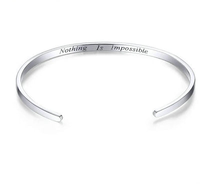 925 Sterling Silver Bracelet "Nothing is impossible" - TEA LU SHOP