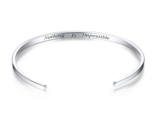 925 Sterling Silver Bracelet "Nothing is impossible" - TEA LU SHOP