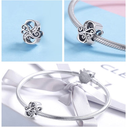 925 Sterling Silver Letter Charm - TEA LU SHOP