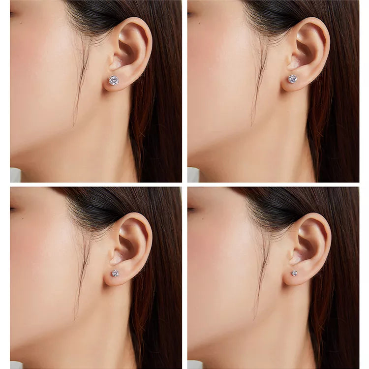 925 Sterling Silver Minimalist Stud Earrings - TEA LU SHOP