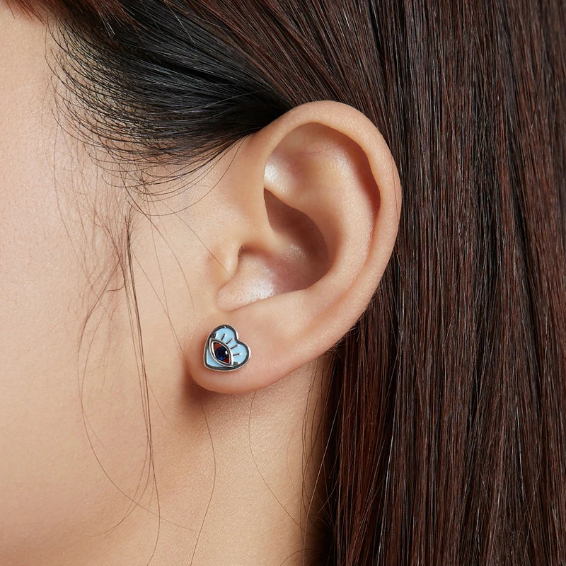 925 Sterling Silver Blue Devil Eye Earrings - TEA LU SHOP