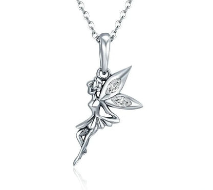 925 Sterling Silver Flower Fairy Necklace - TEA LU SHOP