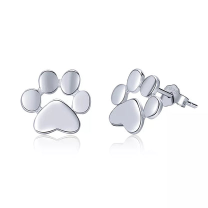 Sterling Silver Paw Earrings 