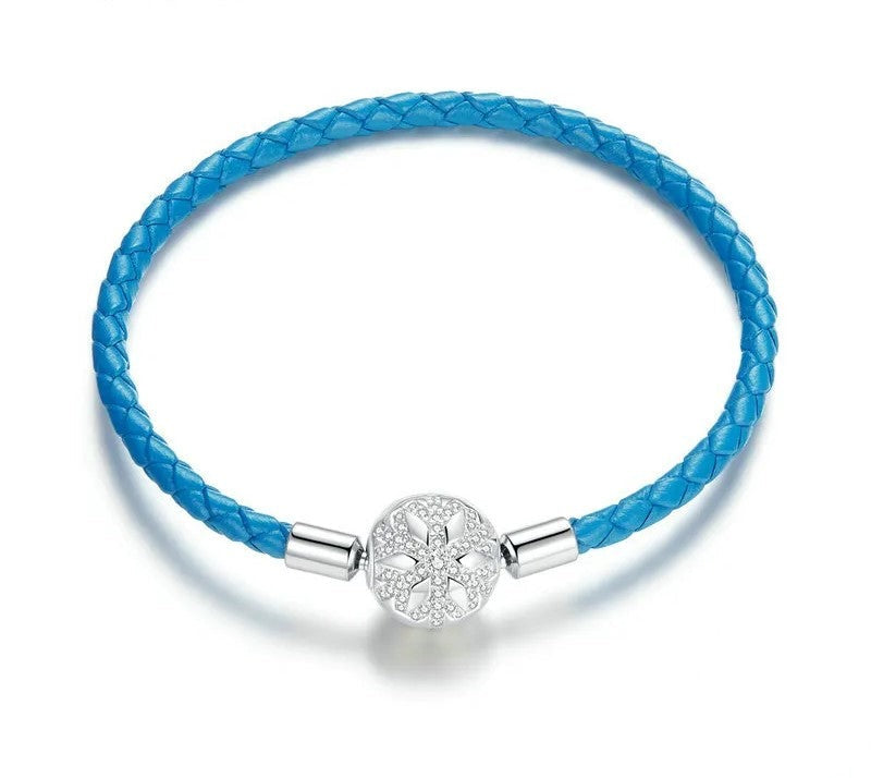 925 Sterling Silver Snowflke Clip Bracelet - TEA LU SHOP
