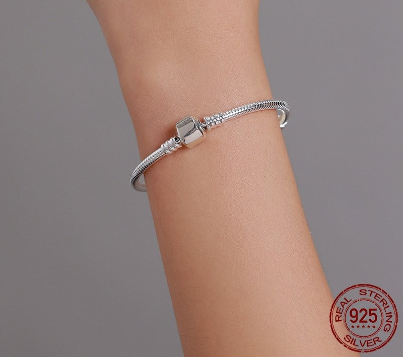 925 Sterling Silver Snake Chain Bracelet - TEA LU SHOP