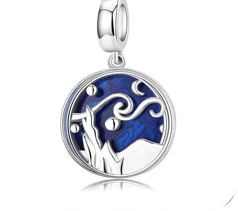 925 Sterling Silver Sky Night Blue Pendant - TEA LU SHOP
