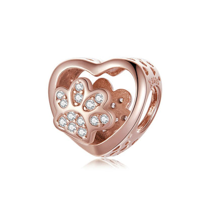 925 Sterling Silver Heart-shape Charms - TEA LU SHOP