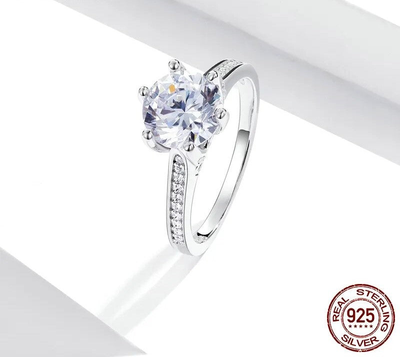 925 Sterling Silver Cubic Zircon Ring - TEA LU SHOP
