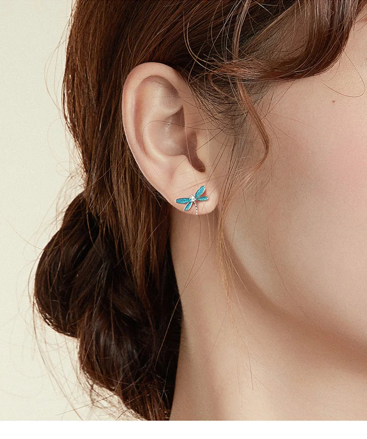 925 Sterling Silver Dragonfly Earrings - TEA LU SHOP