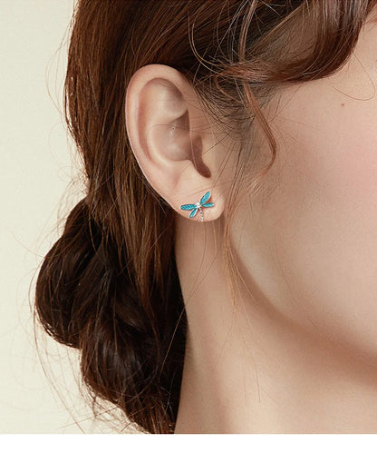 925 Sterling Silver Dragonfly Earrings - TEA LU SHOP